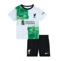 Koszulka piłkarska Liverpool Strój wyjazdowy dla dzieci 2023-24 tanio Krótki Rękaw (+ Krótkie spodenki)